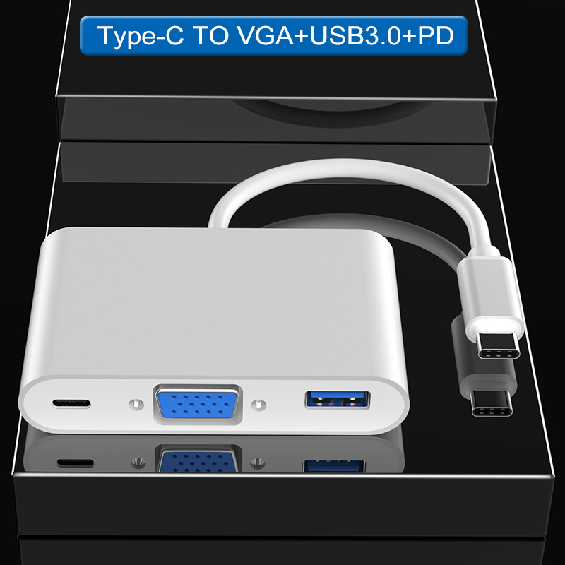 3 في 1 USB C إلى VGA Thunderbolt