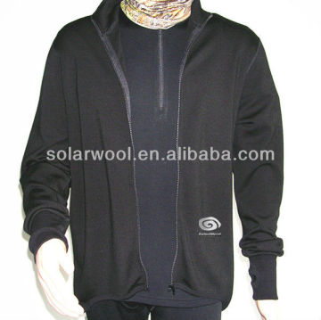 Men's merino wool long sleeve full zip jacket