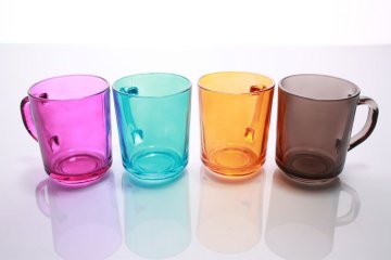 2016 factory outlet Eco-friendly glass tumbler with sparyed color