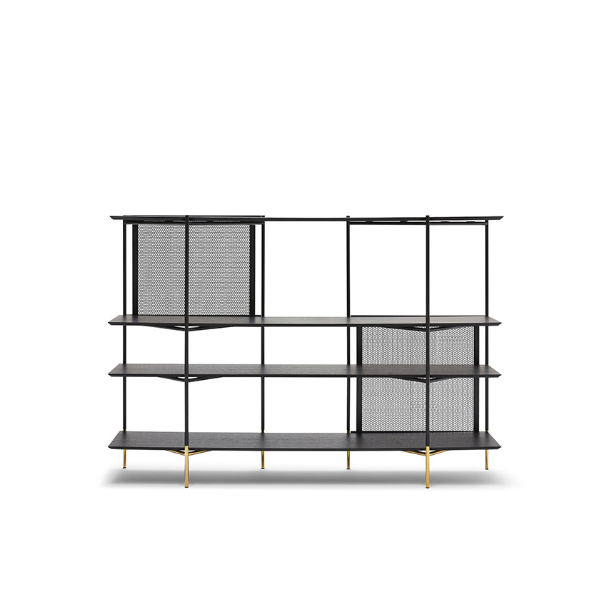 Stainless Steel Black Painted Iron Bookcase