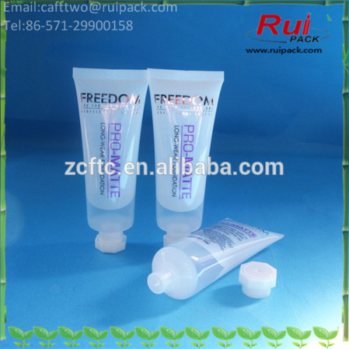 30ml flat half transparent tube with aperture cap, translucent / semitransparent cosmetic soft tube