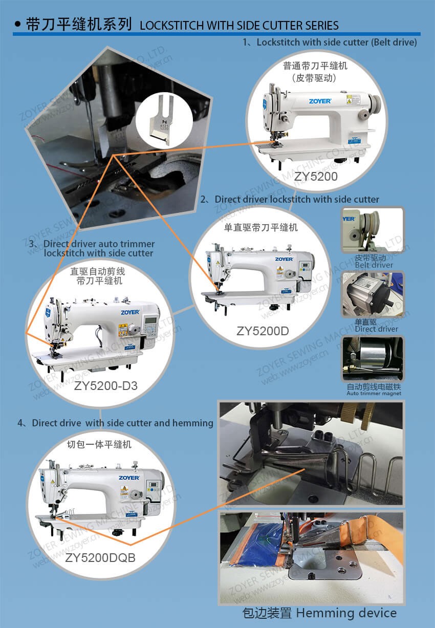 Durable In Use Walking Foot Sewing Direct Drive Lockstitch With Auto Trimmer Single-Needle Quilting Machine Series