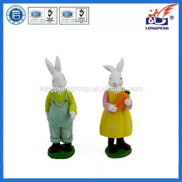 Easter Spring Figure Decoration Mrs. Easter Bunny Rabbit with Carrot Spring Figure