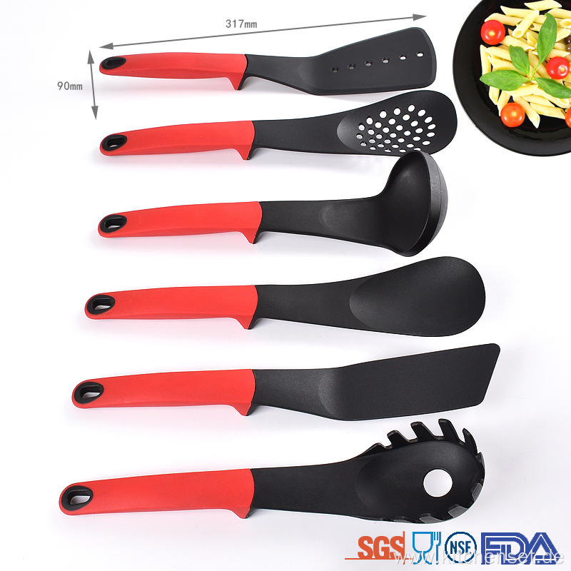 6 Piece durable nylon kitchen cooking utensils set