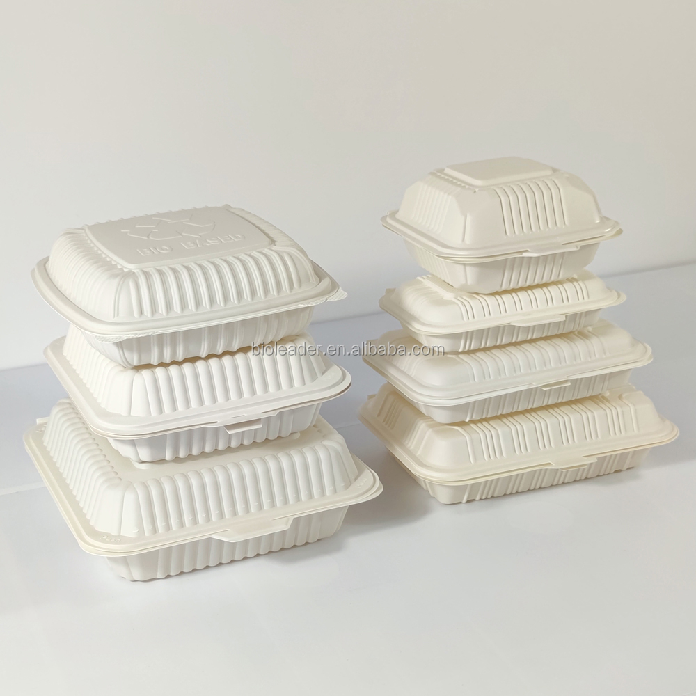 Biodegradable Disposable Water And Oil Resistant Corn Starch Packaging Food Takeaway Container