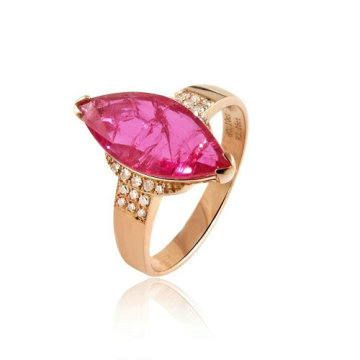 Fine eye-shaped new design gold finger ring with diamond