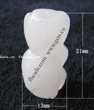 Gets jade white carved solid jade ring