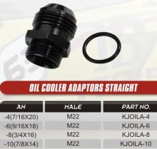 Oil cooler adaptors straight or angle