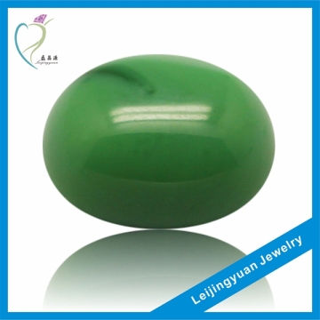 Graceful Oval Synthetic Dark Green Jade Stone