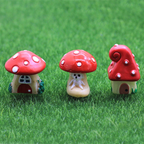 Hot Koop Mushroom House Shaped Resin Cabochon Flat Back Beads Charms Handgemaakte Ambachten Decoratie Kralen Spacer