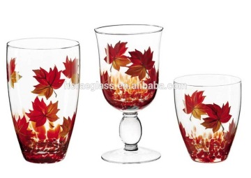 Mouth Blown Painted Cocktail Decorated Martini Glasses Glassware