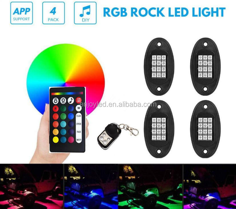 Factory One for eight led car atmosphere lamp waterproof IP68 BT APP remote control music car chassis lamp