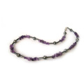 Hematite Amethyst gemstone necklace