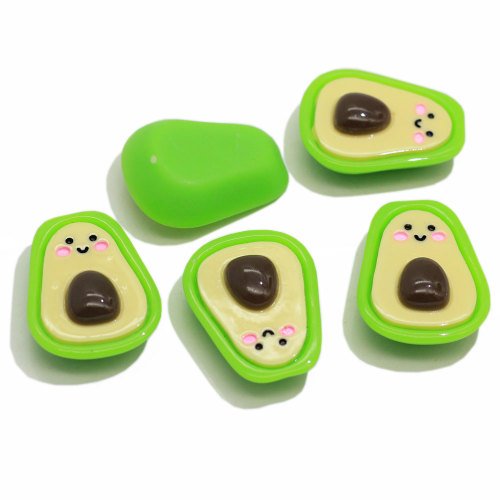 Fantasía 17 * 22 * ​​8 mm Kawaii parte trasera plana aguacate en forma de resina cabujón decoración del teléfono adornos de juguetes abalorios encantos