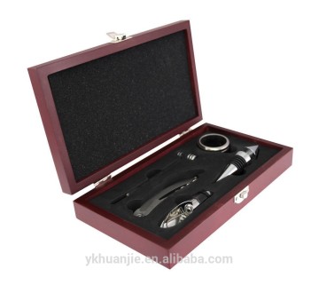 5pc Wine Gift Set in Red Wood Box Wine Accessories Wine Tool Storage Wine set
