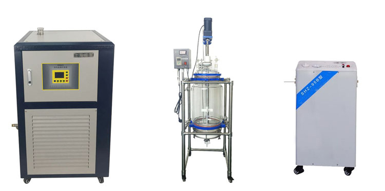 100L liquid and solid extraction Chemical Glass Filter Reactor Equipment with stainless steel agitator