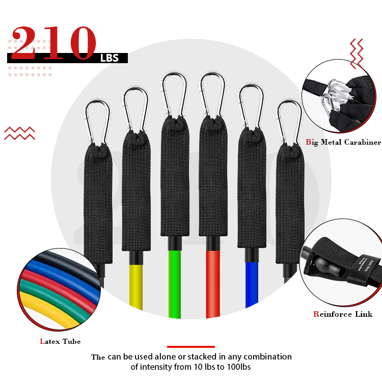 Didara Didara Latex 11pcs Resistance Tube Band Ṣeto