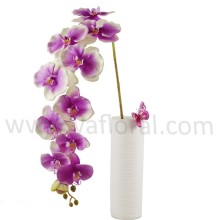 Wholesale orchid artificial flowers export Silk coating artificial flowers orchids 11 flowers