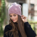 Зимняя шерстяная шапка с утолщенным краем пуловера