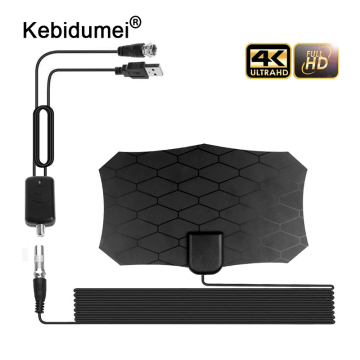 kebidumei 80 Miles 4K Digital HDTV Indoor TV Antenna 3M Cable with Amplifier Signal Booster TV Antena HD TV Antennas Aerial