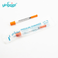 1ml oranye tutup jarum suntik insulin dengan jarum