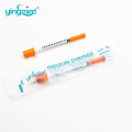 1ml orange cap Diabetic insulin syringe with needle