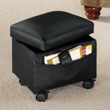 Flip Top leather wheeled Storage stool
