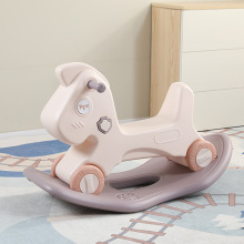 Custom Kindergarten Toddler Toy: Large Baby Pink Plastic Deer Rocking Horse