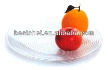 Crystal acrylic Round fruit dish Round circle pattern compote round clear fruit stand plastic fruit tray