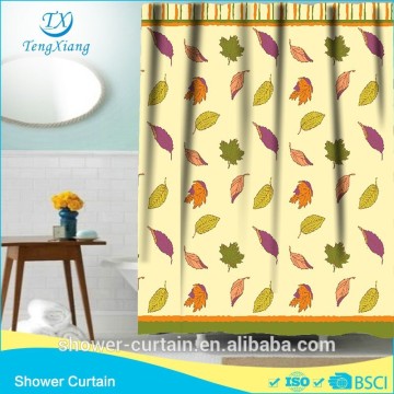 polyester material fallen leaves shower curtains