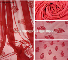 2014 fashion top georgette/GGT/organza silk embroidery fabric