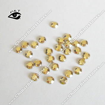 Hot fix rhinestud iron on octagon 3m Lt gold studs for clothing shoes