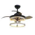 Black Classic Retractable Fan Lamp with Bulbs