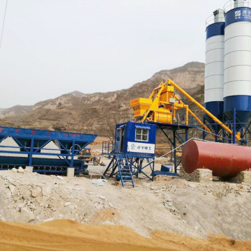 Mini Malaysia HZS75 concrete mixing plant factory