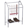 Towel rack with shoe holder