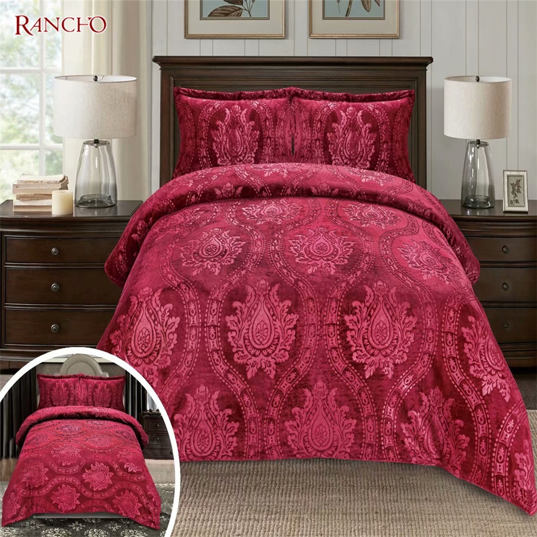 Flannel fleece comforter luxury winter bedding set comforter King Queen size winter comforter set