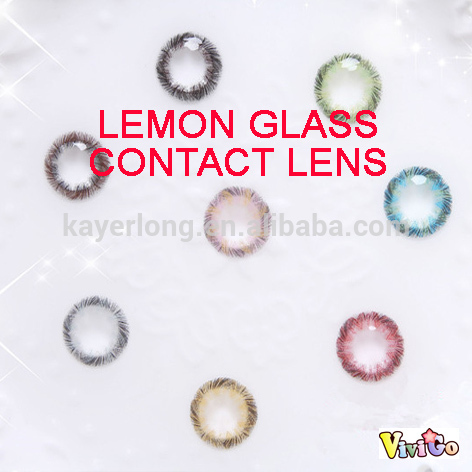 cheaoer price lemon glass big circle color lens cosmetic contact lenses