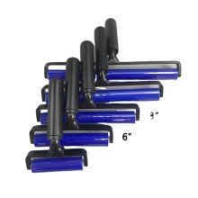 Blue Cleanroom Silicone Lint Roller with 8-inch Plastic Handle for PCB Dust Removal