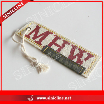 Sinicline Hand Made Canvas Swing Tags with Printed Brand Logo and Cotton Rope For Jeans