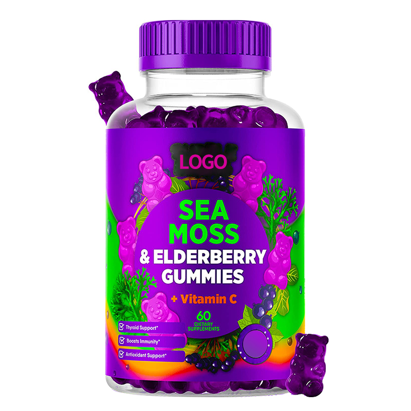 OEM/ODM Organic Vegan Adults & Kids Irish Sea Moss Gummies with Organic Burdock Root and Bladderwrack
