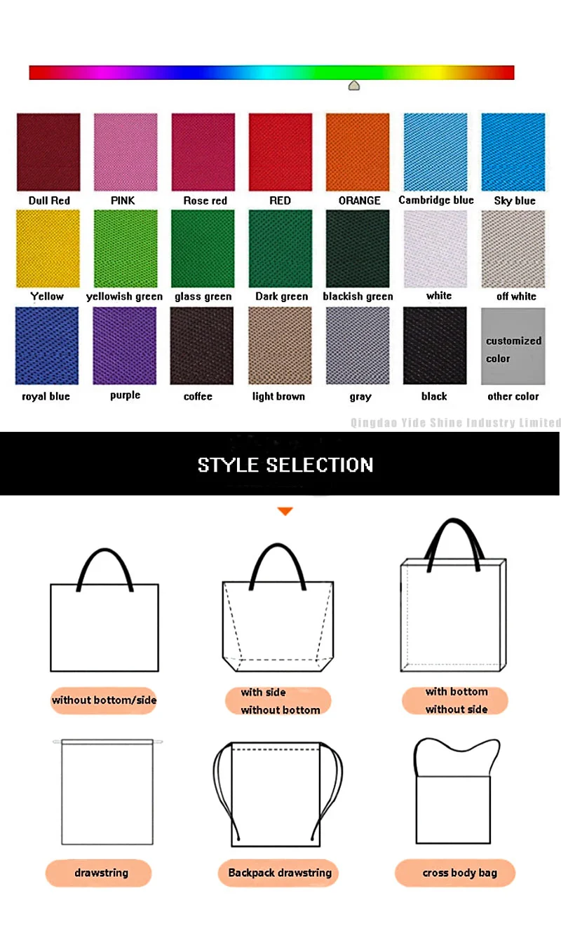 Customized Printing Promotional Long Handle Tote Shopper Calico Cotton Canvas Shopping Bag