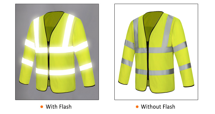 Hi vis reflective safety vest long sleeve with reflective tape