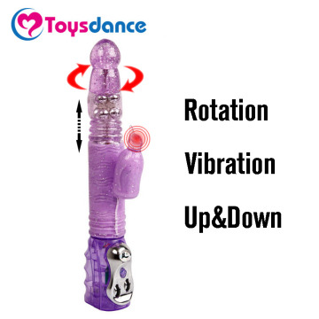 Up&Down Thrusting Dildo Rotation Penis G-spot Massaging Wand With Clitoral Rabbit Vibrator Adult Sex Toy Anal Plug Sex Shop