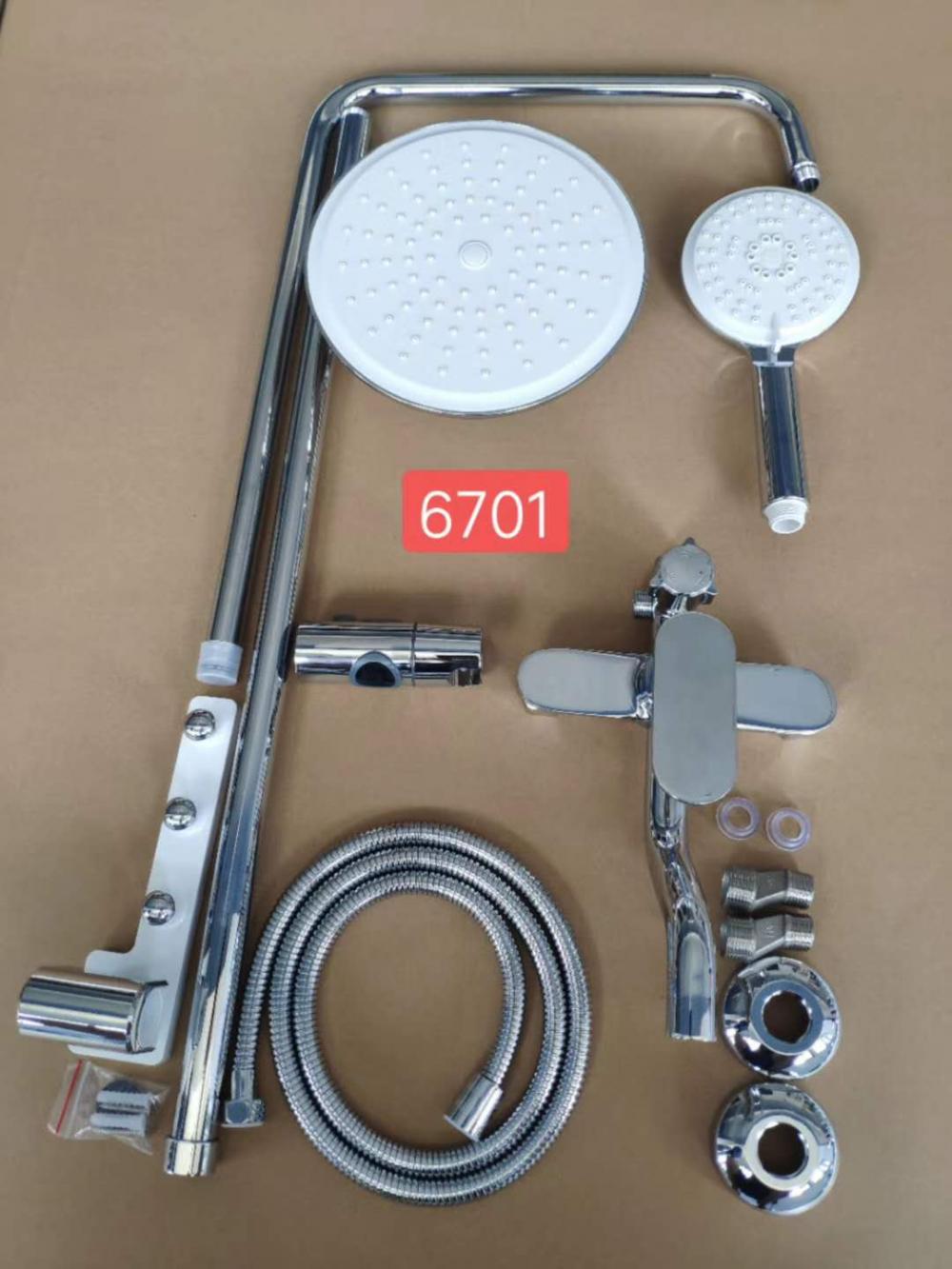 경제 클래식 크롬 욕실 단일 레버 목욕 레인 샤워 수도꼭지 세트 핸드 헬드 샤워