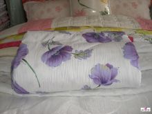 Queen Size Purple Flower Printed Polyester Custom Made Comforters