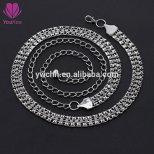 Rhinestone chain belt crystal silver women belt fashion metal belt