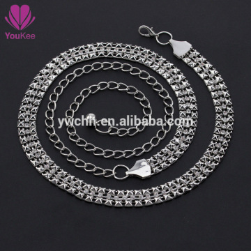 Rhinestone chain belt crystal silver women belt fashion metal belt