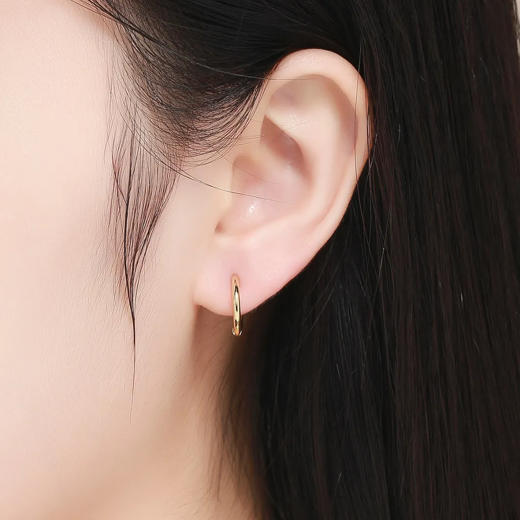 Classic 18K Gold Plated 925 Sterling Silver Stud Earrings