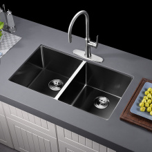Black Undermount PVD Color Kitchen Sink Double Bowl