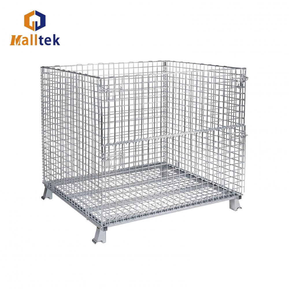 Galvanized Steel Folding Warehouse Storage Cage